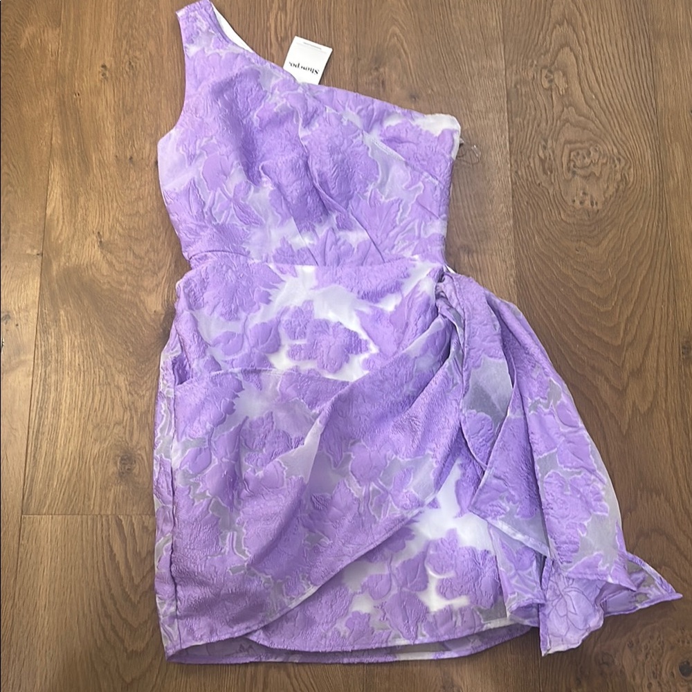 Showpo Lavender Floral Textured Dress
